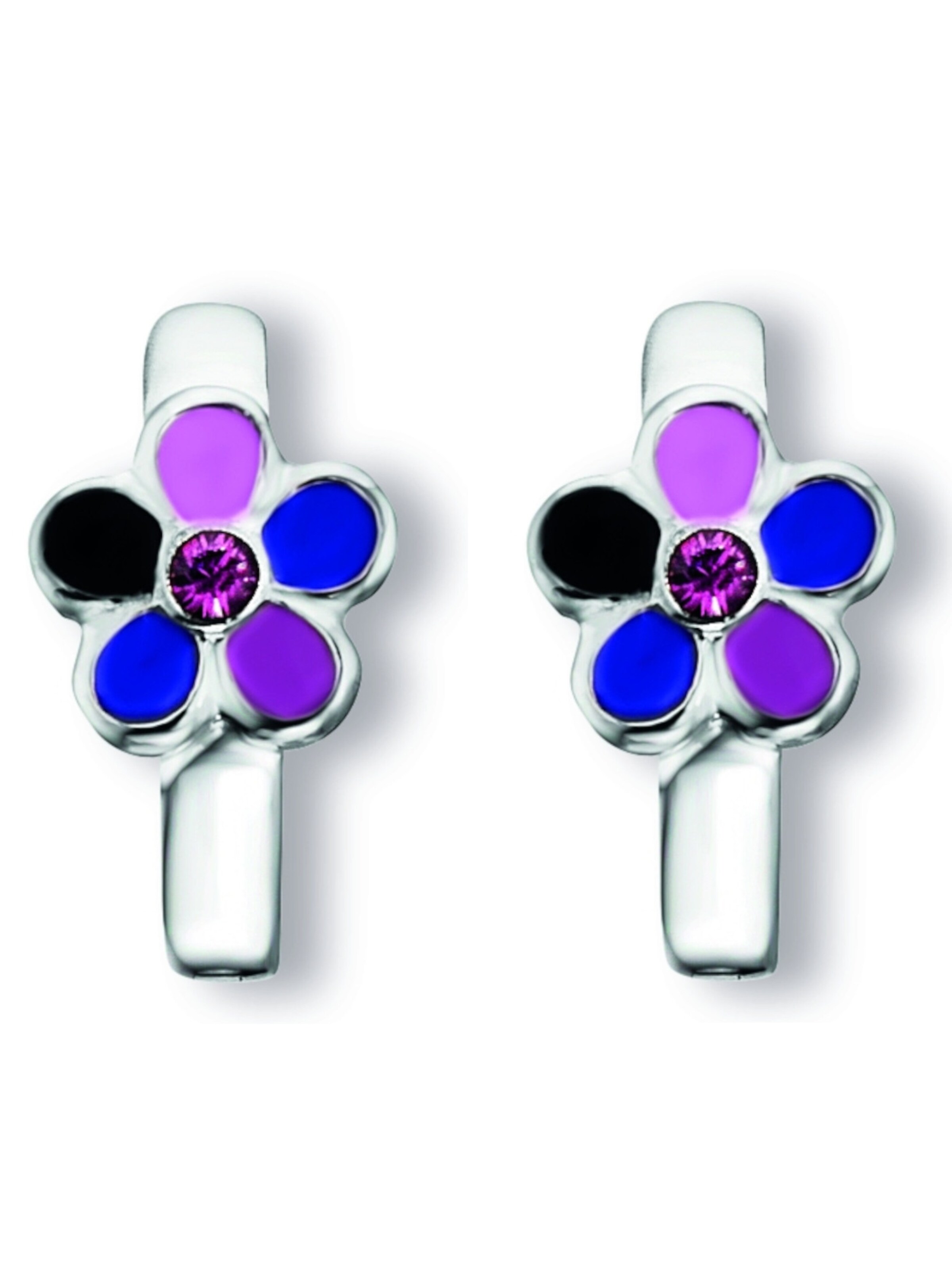 ONE ELEMENT Ohrringe 'Blume' in Silber: Vorderseite