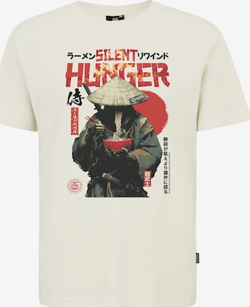 Oldskull Shirt 'Asian Monk Ramen Treet Graphic' in White: front