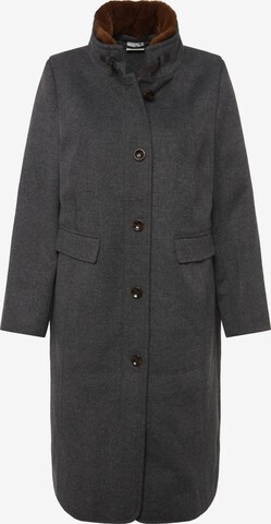 Ulla Popken Between-Seasons Coat in Grey: front