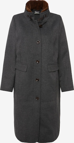 Ulla Popken Between-Seasons Coat in Grey: front