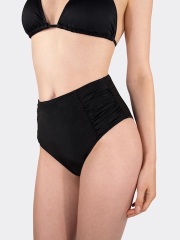 MYLILY Bikini Bottoms 'Bikini Hose High Waist mit Raffung' in Black