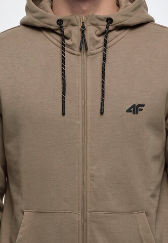 4F - Sudadera con cremallera deportiva en marrón