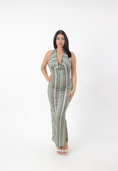 Elara Kleid in 40-42 in camel / hellgrün, Produktansicht