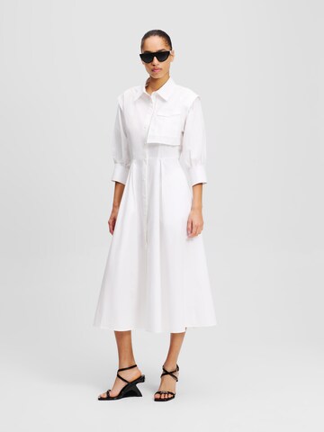 Karl Lagerfeld - Vestido camisero en blanco