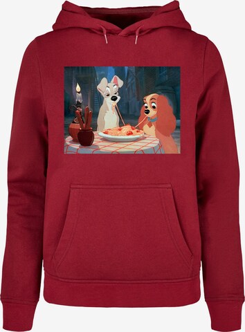 ABSOLUTE CULT Sweatshirt 'Lady And The Tramp - Spaghetti Photo' in Rood: voorkant