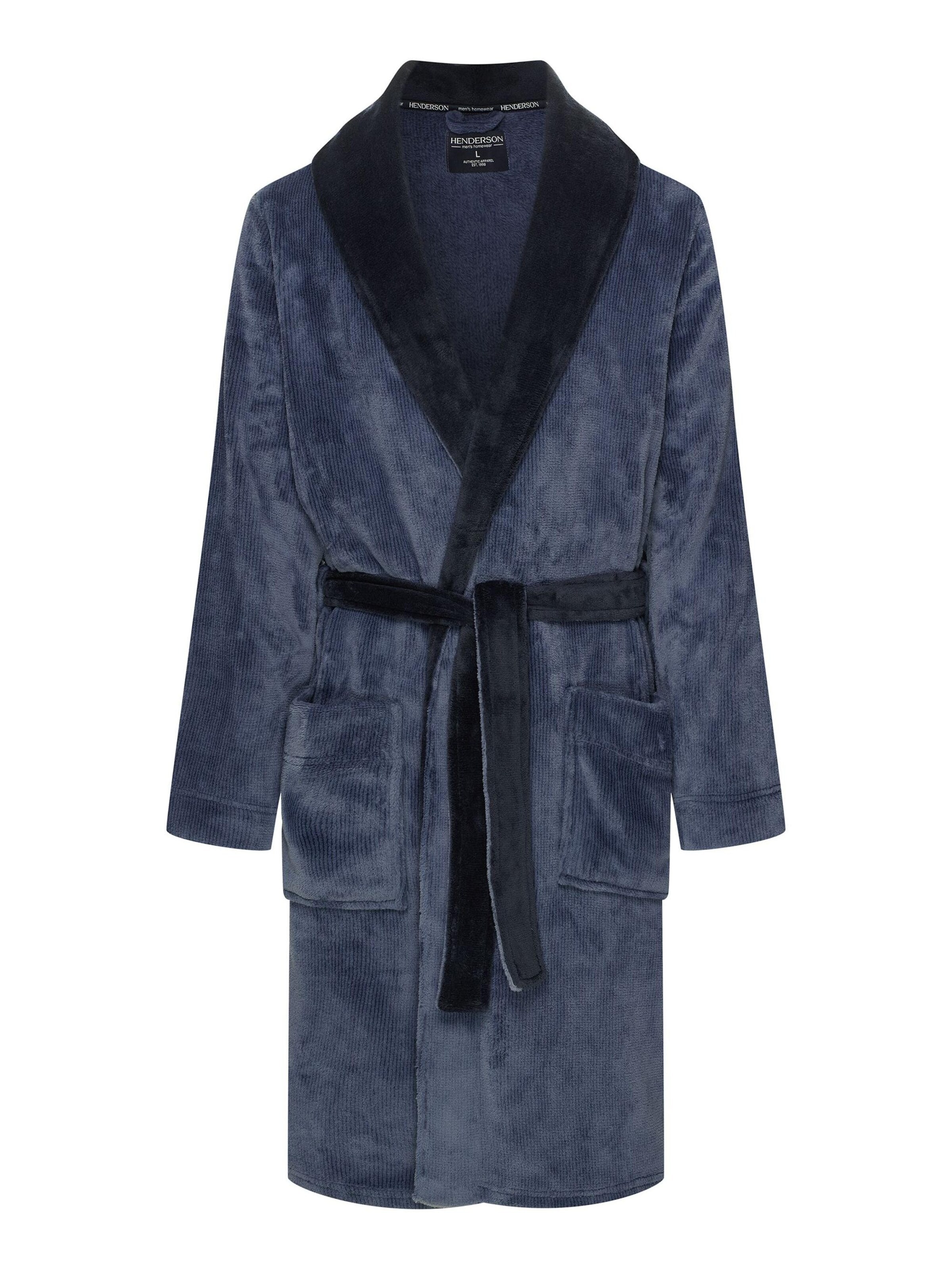 Henderson Short Bathrobe 'Nantes' in Blue