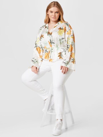 River Island Plus - Slimfit Calças de ganga em branco