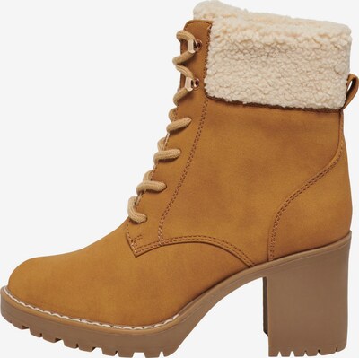ONLY Lace-Up Ankle Boots 'BARBARA' in Cream / Cognac, Item view