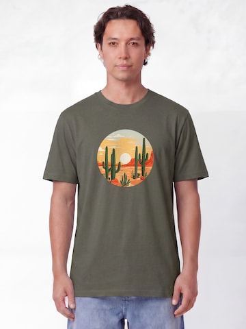 T-Shirt 'Sonnenuntergang In Der Wüste' Watapparel en vert : devant