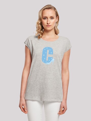 F4NT4STIC T-Shirt 'Disney Alphabet C Is For Cinderella' in Grau: Vorderseite