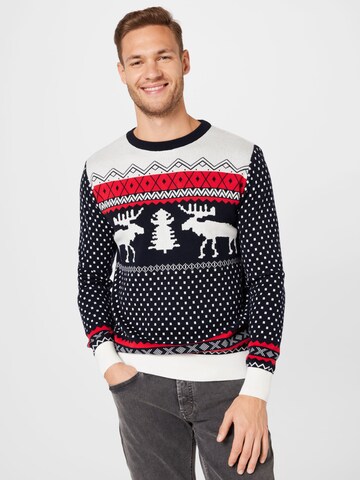 Kronstadt Regular Fit Pullover 'Christmas' i blå: forside