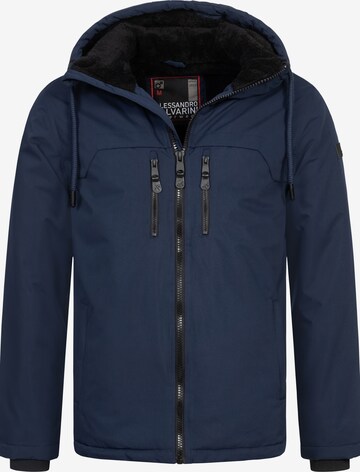 Alessandro Salvarini Winter Jacket in Blue: front