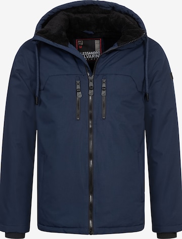 Alessandro Salvarini Winter Jacket in Blue: front