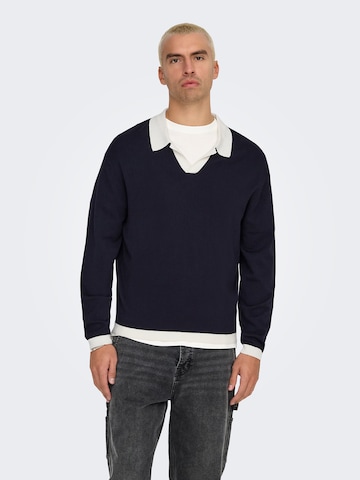 Only & Sons Sweater 'ONSADRIAN' in Blue: front