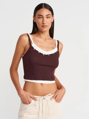 Dilvin Top in Brown: front
