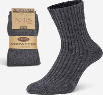 NERS Socks 'Wool Nordic' in Grey: front