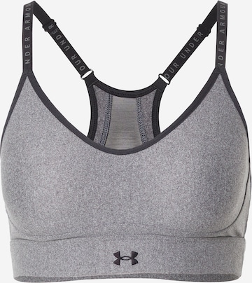 pelēks UNDER ARMOUR Bezvīļu Sporta krūšturis: no priekšpuses