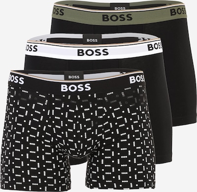 Boxer trumpikės 'Power Des' iš BOSS, spalva – alyvuogių spalva / juoda / balta, Prekių apžvalga