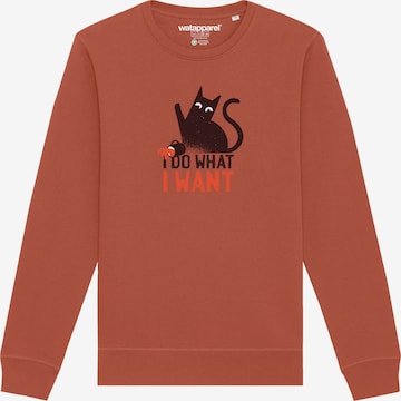 Felpa ' Cat ' di Watapparel in marrone: frontale