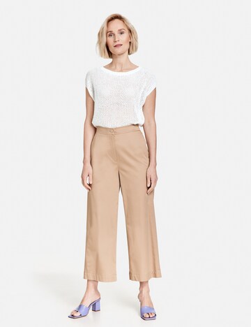 GERRY WEBER Wide leg Trousers with creases in Beige