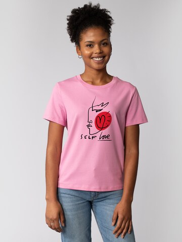Watapparel Shirt 'Self Love' in Roze: voorkant