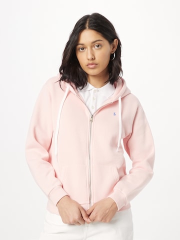 Polo Ralph Lauren Zip-Up Hoodie in Pink: front