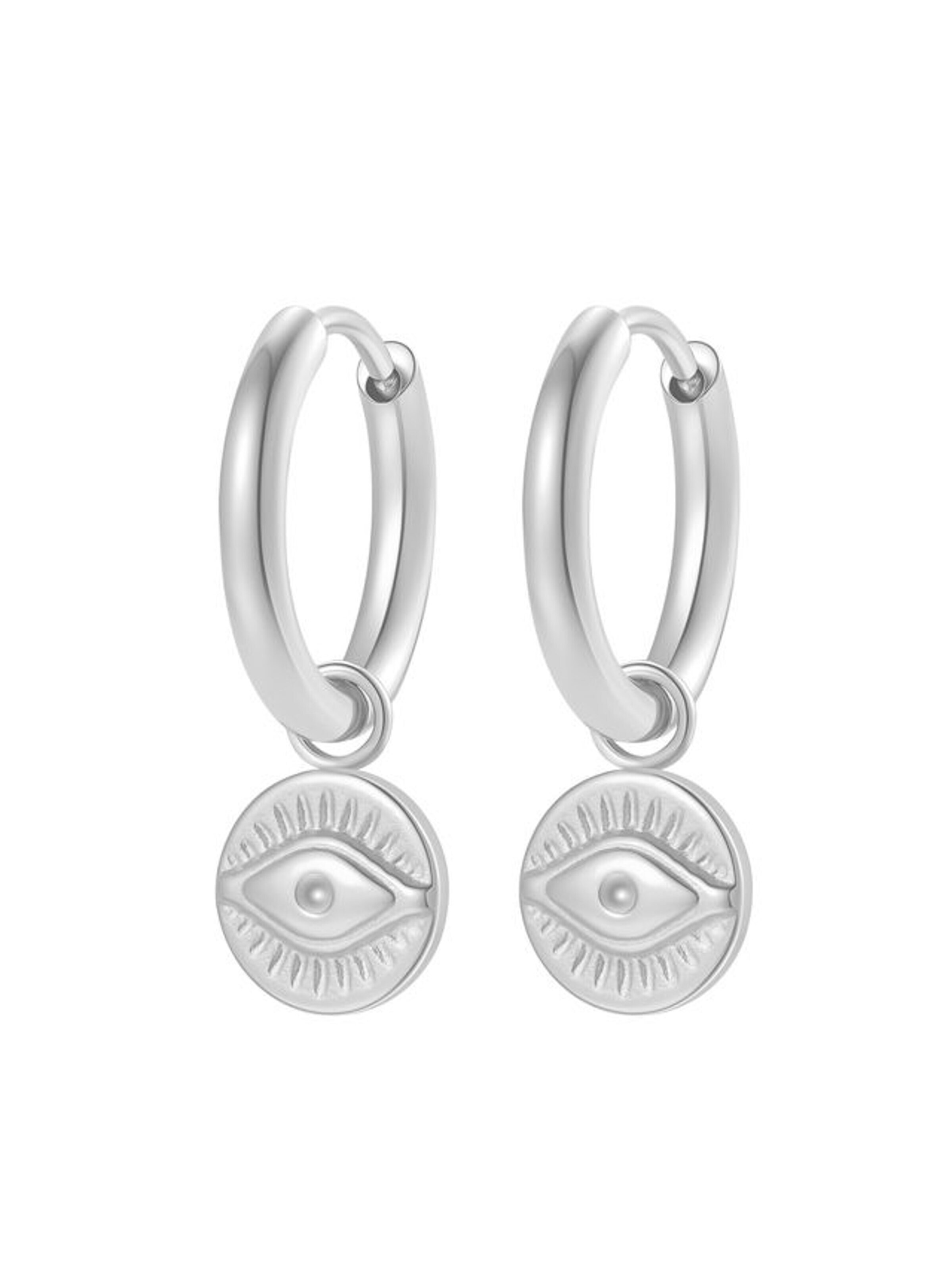 Hey Happiness Oorbellen 'Lucky Gaze' in Zilver: voorkant
