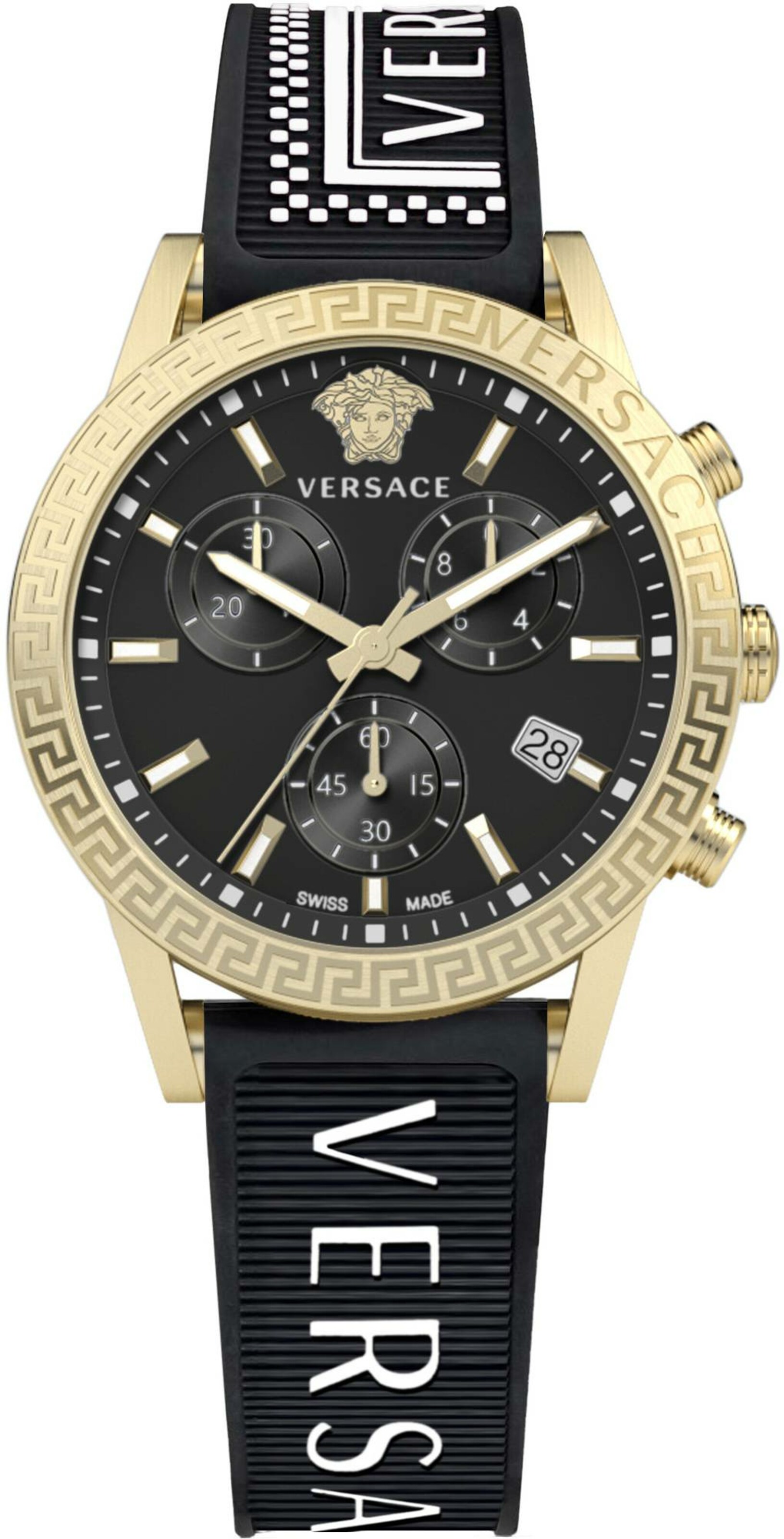 VERSACE Uhr in gold / schwarz / weiß, Produktansicht