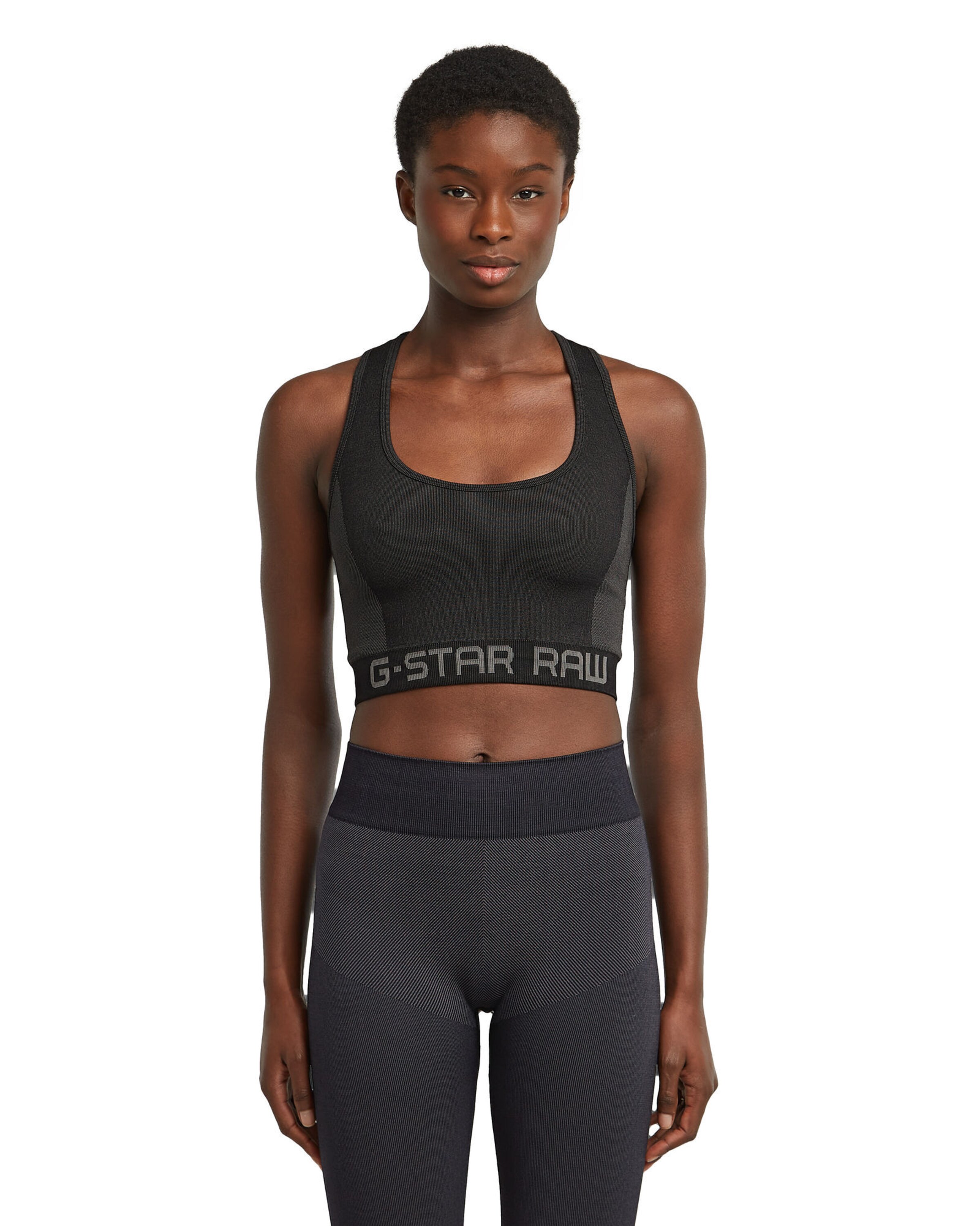 G-STAR Top 'Seamless' in Black: front