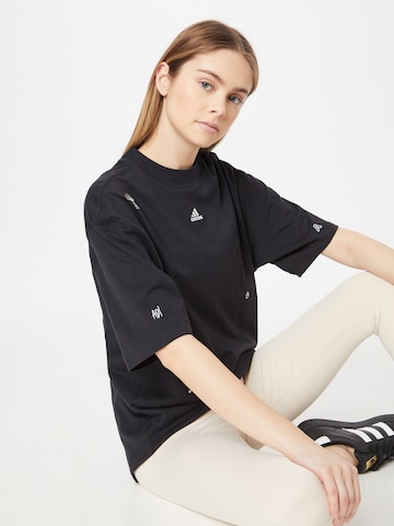 ADIDAS SPORTSWEAR Performance Shirt 'friend With Healing Crystals Inspired Graphics' in Black
