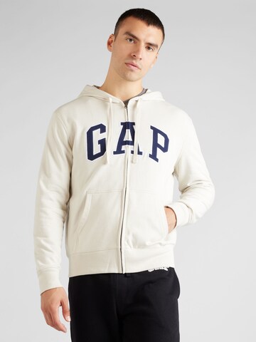 GAP - Sudadera con cremallera en blanco: frente