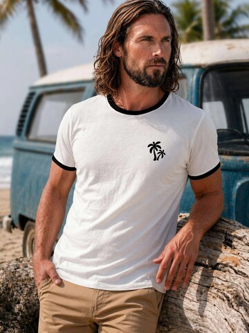 Neverless Shirt 'Logo Palmen' in White