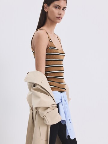 MANGO Knitted top 'LUKO' in Brown