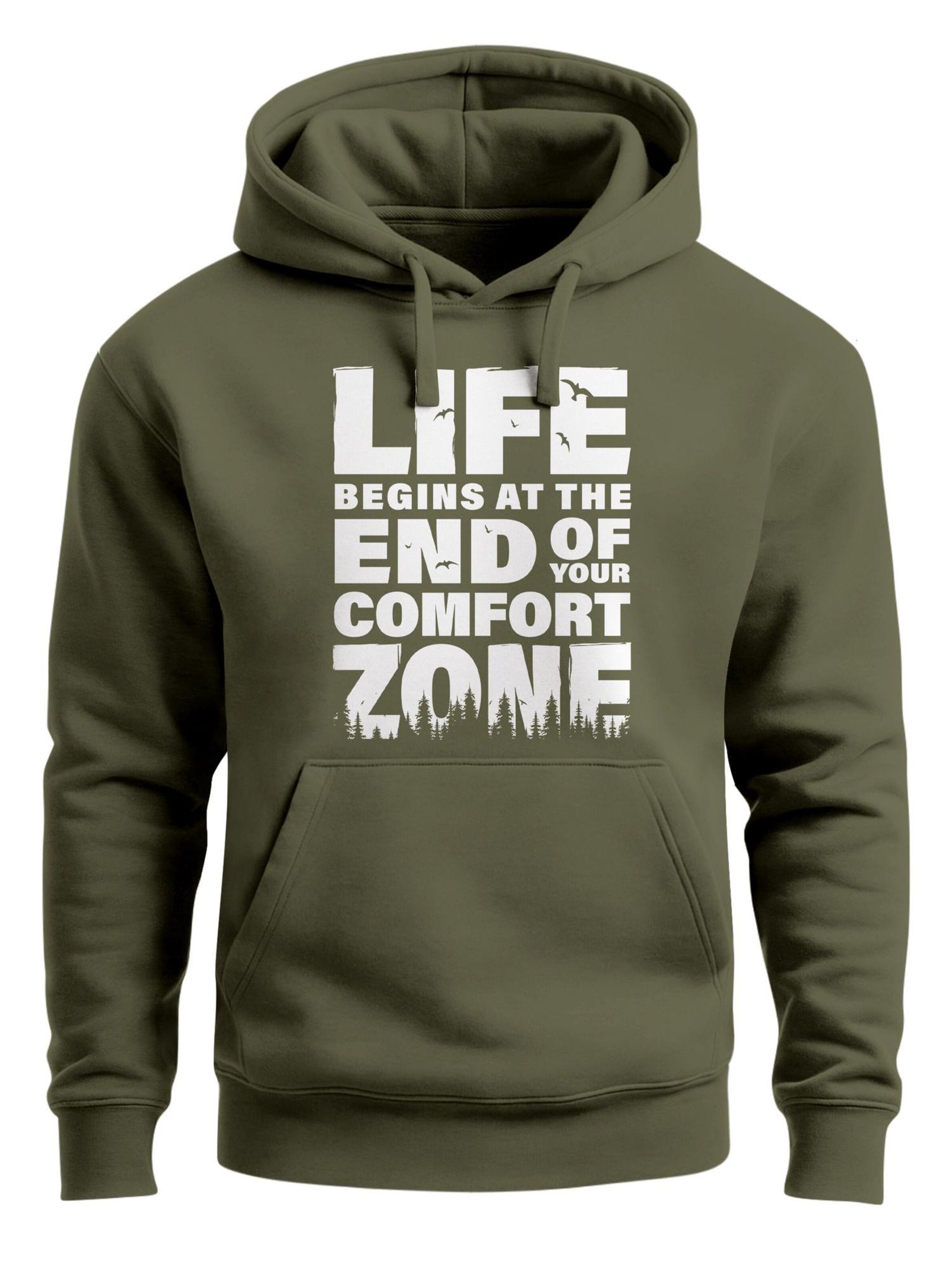Neverless Sweatshirt 'life begins' in Green: front