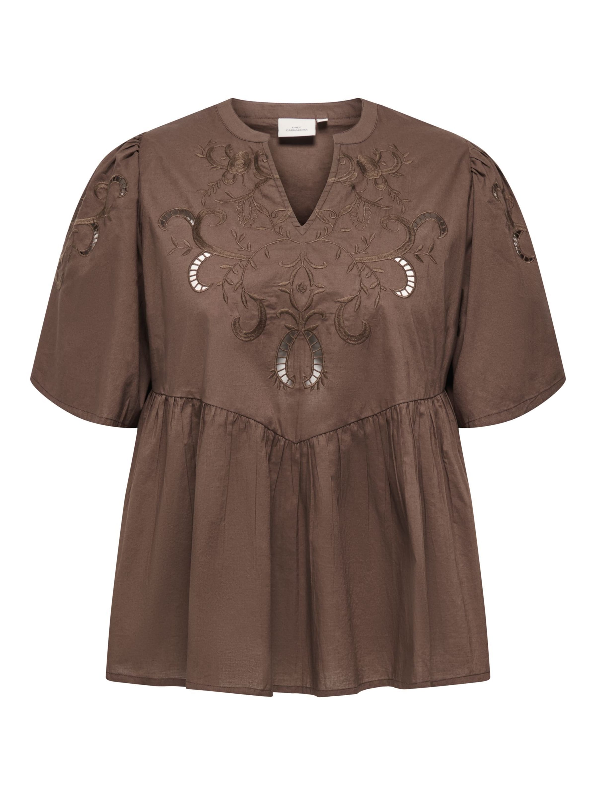 ONLY Carmakoma Blouse in Brown: front