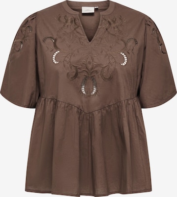 ONLY Carmakoma Bluse i brun: forside
