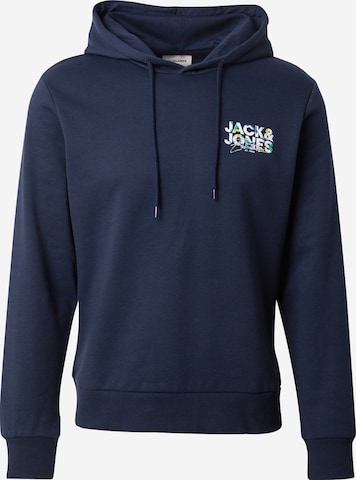 Sweat-shirt 'JJGEPLAS' JACK & JONES en bleu : devant