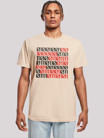 T-Shirt 'I love you 01001001 Binary Code Valentinstag' F4NT4STIC en beige : devant