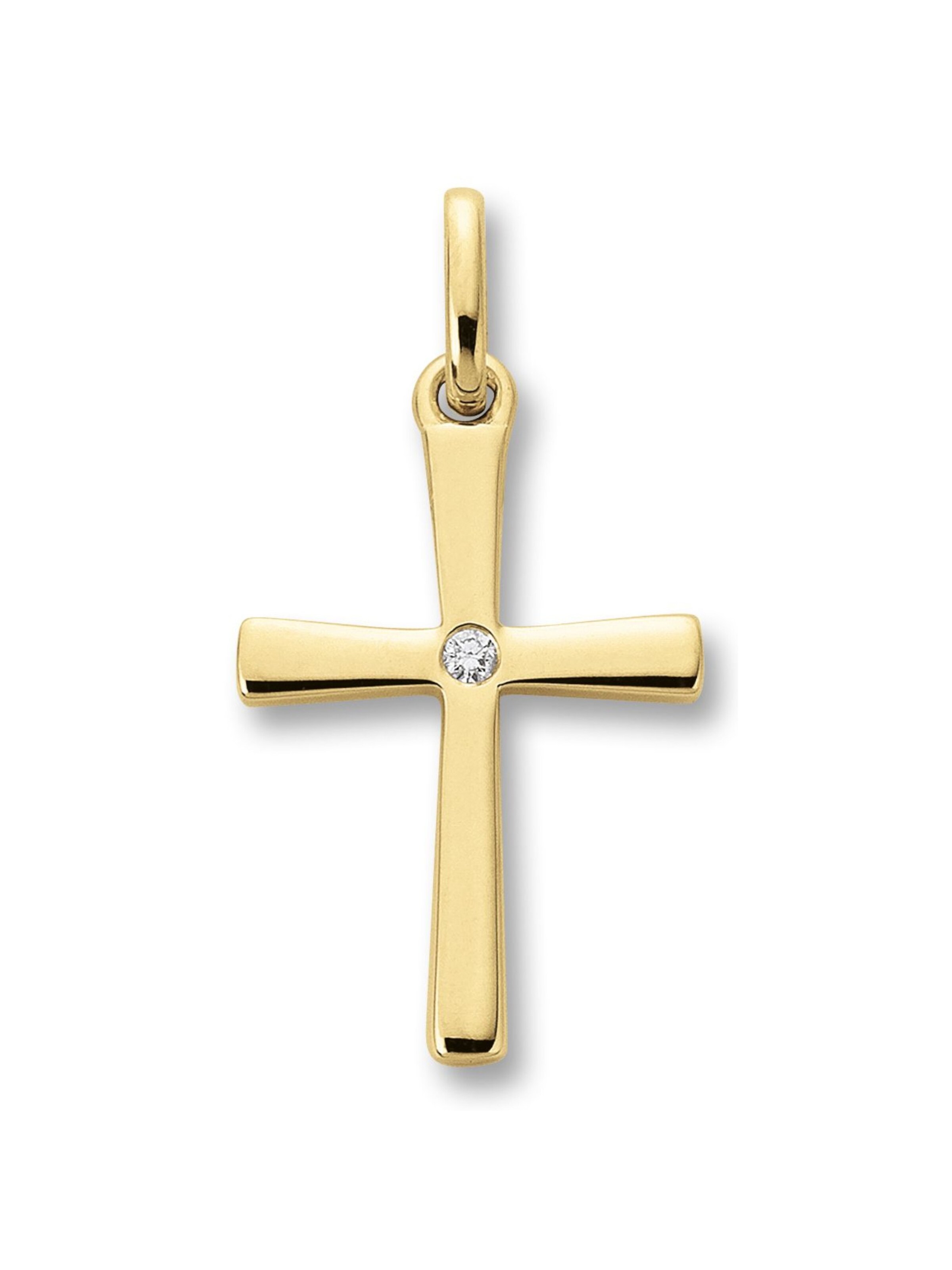 ONE ELEMENT Anhänger 'Kreuz' in Gold: Vorderseite