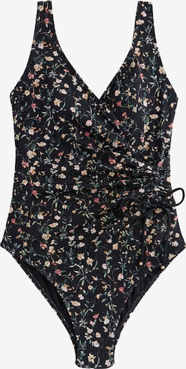 Next Shapingbadeanzug in ecru / smaragd / koralle / schwarz, Produktansicht