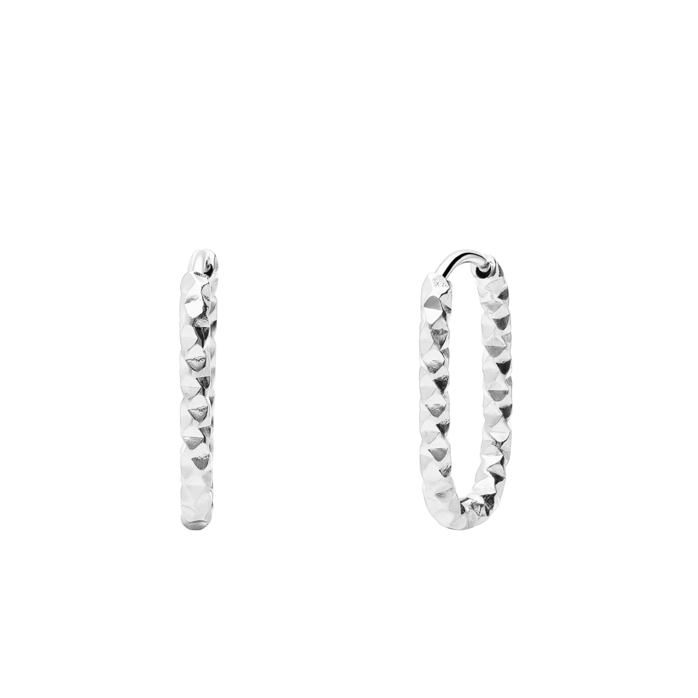 Lucardi Earrings in Silver: front