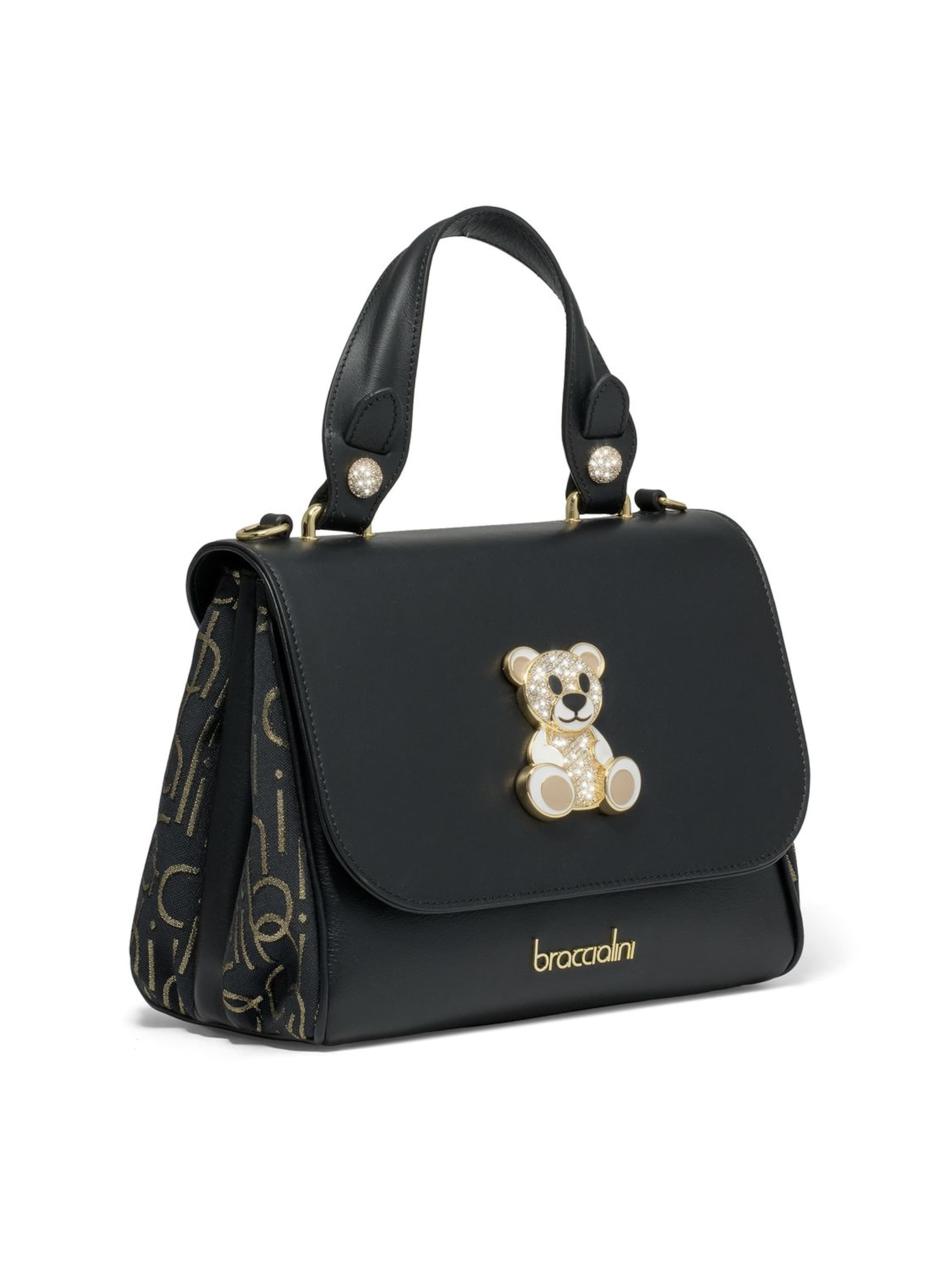 Borsa a mano 'Iris Orsetto' di Braccialini in nero