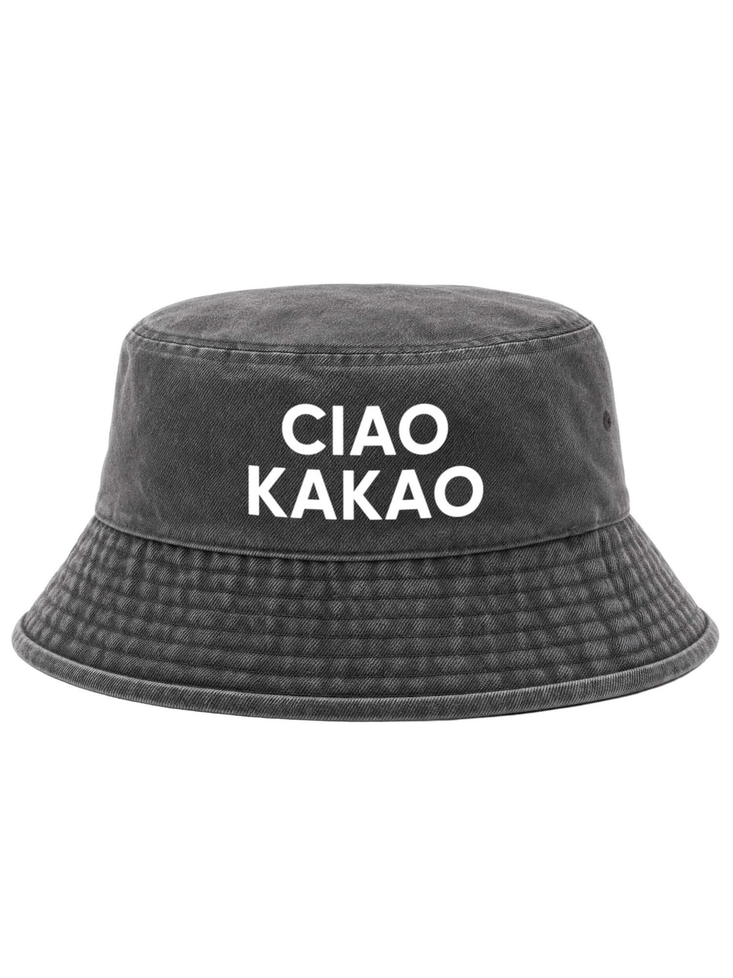 Neverless Hat 'Ciao Kakao' in Black: front