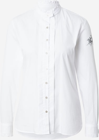 La Martina Blusa 'SWC003PP143' en gris oscuro / blanco, Vista del producto