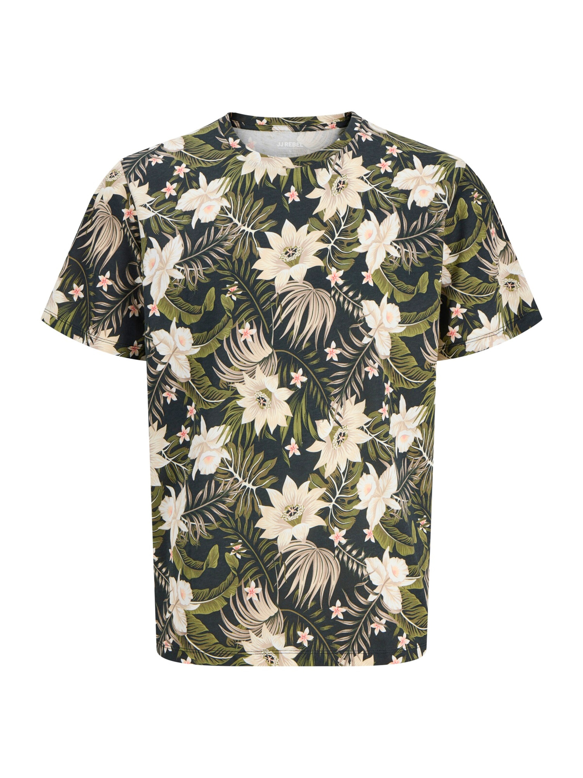 JJ Rebel Póló 'JREBRUSSEL FLOWER' - fekete: elől