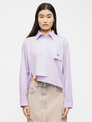 Moschino Jeans Bluse in Lila: Vorderseite