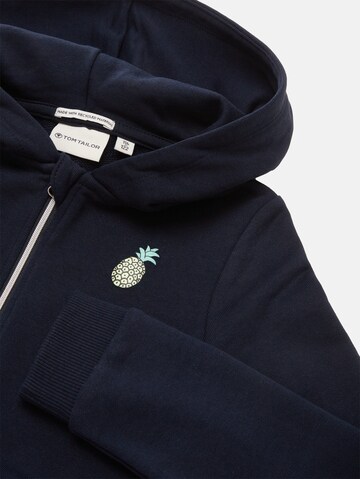 TOM TAILOR Zip-Up Hoodie in Blue