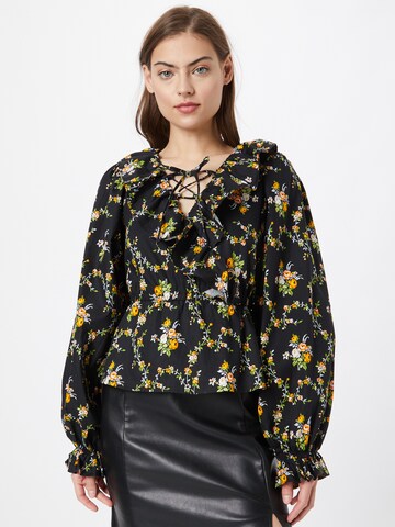 Warehouse Blouse in Zwart: voorkant