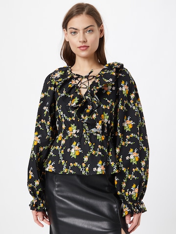 Warehouse Blouse in Black: front