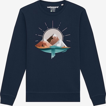 Watapparel Sweatshirt 'Sunrise & Lake' in Blauw: voorkant